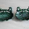 Old green iron soap dishes