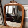 vintage brocante hout kuif spiegel ovaal