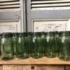 brocante french jars with light green glass