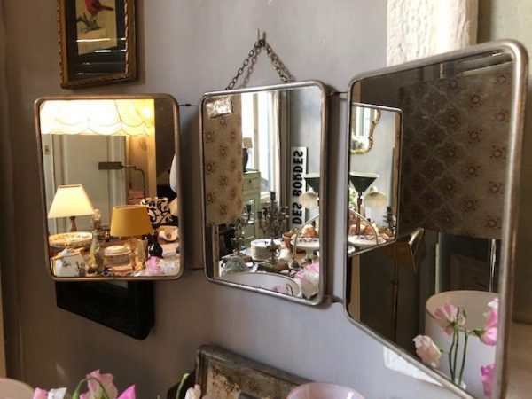 vintage drieluik spiegel reisspiegel Beau & Co