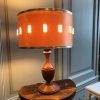 vintage brocante houten tafellamp