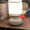 vintage tafellampje glas en zilver retro