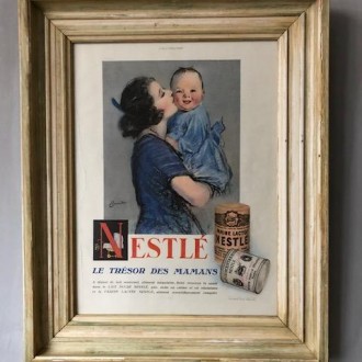 Aanbieding: Oude lijst met Franse advertentie Nestlé uit 1928
