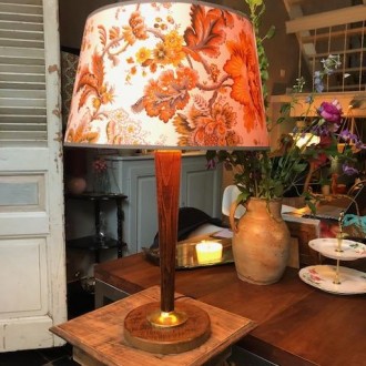 Houten vintage tafellamp