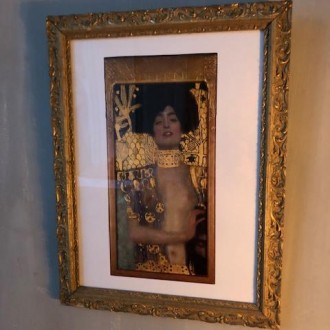 Antieke gouden lijst met reproductie Gustav Klimt van Judith I