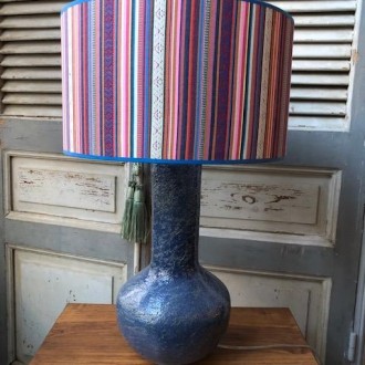 Vintage tafellamp  Ibiza met handgemaakte kap | Verkocht